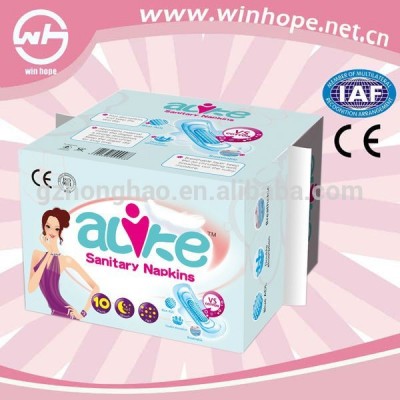 Day and night with factory price aloe vera anion chip sanitary napkins