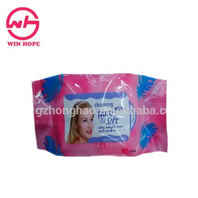 Pure and Soft Non-woven Remove Make Up Women Cleansing Wipes