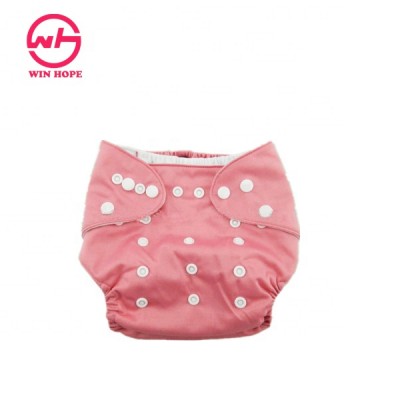 Lovely Pink Printing Cover PUL Surface Baby Reusable Diaper with Double Snaps